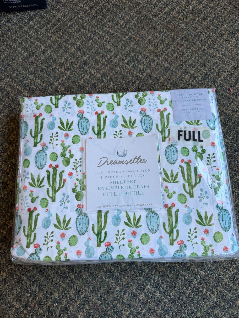 NEW Dreamsetter Cotton Cactus Print Full Sheet Set
